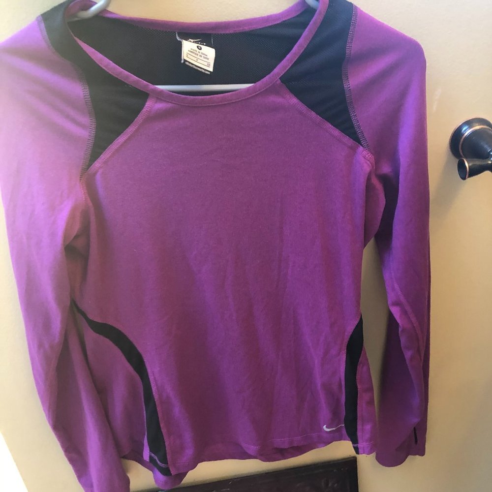 Nike long sleeve purple running shirt